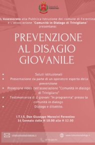 Convegno “Prevenzione disagio giovanile” – 16 gennaio 2025